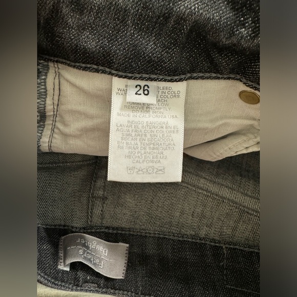 Father’s Daughter Tobi High Rise Jean Shorts Stretch Denim Fray Smolder Gray 26 - Picture 8 of 8